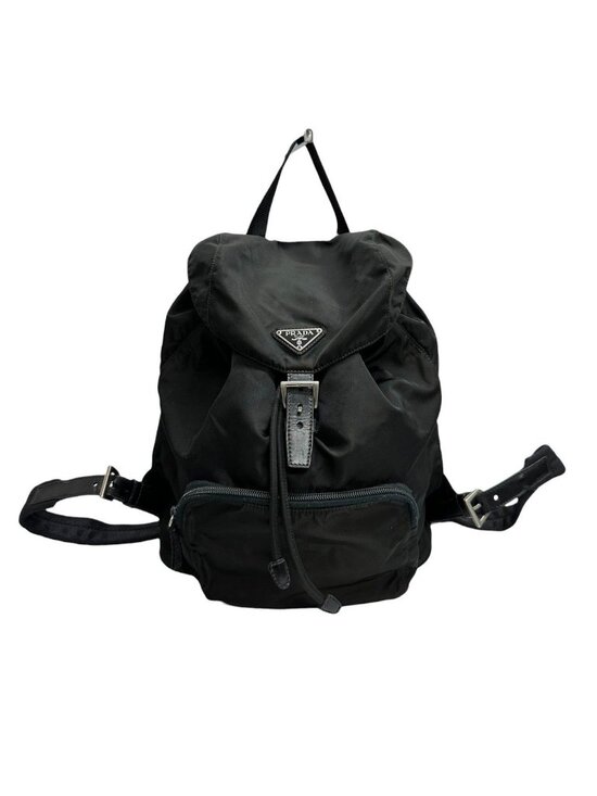 Prada Triangle Logo Black Silver Nylon Backpack main image 5